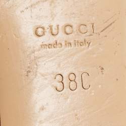 Pre Owned Gucci Multicolor Flora Canvas And Leather Bamboo Bit Ballet Flats Size 38