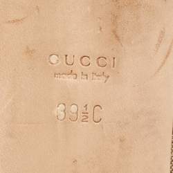 Pre Owned Gucci Beige GG Canvas Interlocking Ballet Flats Size 39.5