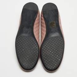 مملوكة مسبقًا Gucci Dusty Pink Microguccissima Leather Ballet Flats Size 37