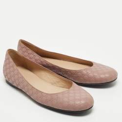 مم لوكة مسبقًا Gucci Dusty Pink Microguccissima Leather Ballet Flats Size 37