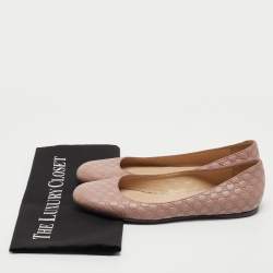 مملوكة مسبقًا Gucci Dusty Pink Microguccissima Leather Ballet Flats Size 37