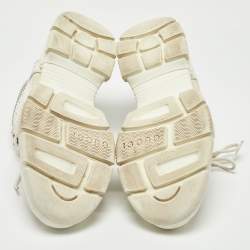 Gucci White/Grey Mesh and Leather Flashtrek Sneakers Size 39