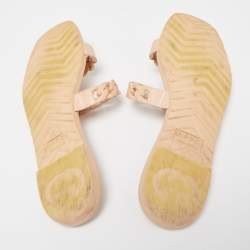 Gucci Beige Jelly Teena Flat Slides Size 38