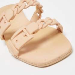 Gucci Beige Jelly Teena Flat Slides Size 38