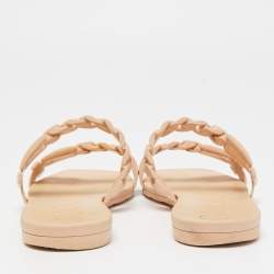 Gucci Beige Jelly Teena Flat Slides Size 38