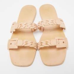 Gucci Beige Jelly Teena Flat Slides Size 38