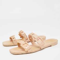 Gucci Beige Jelly Teena Flat Slides Size 38