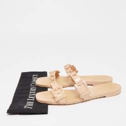 Gucci Beige Jelly Teena Flat Slides Size 38