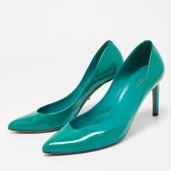 Gucci Green Patent Leather Pointed Toe Pumps Size 39