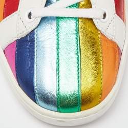 Gucci Multicolor Leather Ace Rainbow Sneakers Size 38.5