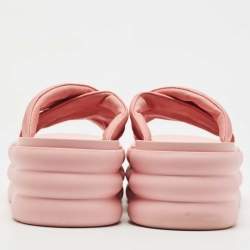 Gucci Pink GG Fabric Platform Slides Size 38