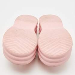 Gucci Pink GG Fabric Platform Slides Size 38