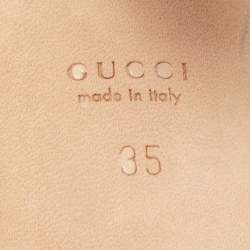 مملوكة مسبقًا Gucci Pink Leather Horsebit Ankle Strap Sandals Size 35