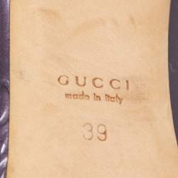 Pre Owned Gucci Purple Patent Leather Jolene Peep Toe Pumps Size 39