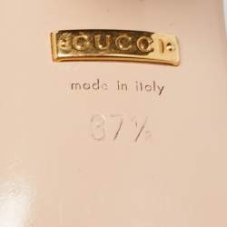 Pre Owned Gucci Black Leather GG Marmont Ankle Strap Sandals Size 37.5