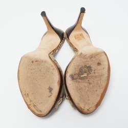 Gucci Brown GG Canvas Hollywood  Sandals Size 36
