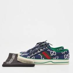 Gucci Blue  GG Canvas Tennis 1977 Low Top Sneakers Size 37
