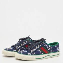 Gucci Blue  GG Canvas Tennis 1977 Low Top Sneakers Size 37
