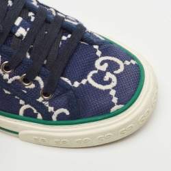 Gucci Blue  GG Canvas Tennis 1977 Low Top Sneakers Size 37