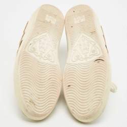 Pre Owned Gucci White Leather Loved Ace Sneakers Size 38.5