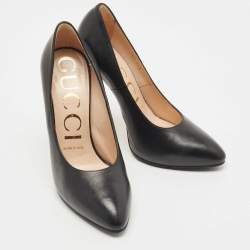 Gucci Black Leather Pointed Toe Pumps Size 36.5