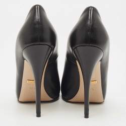 Gucci Black Leather Pointed Toe Pumps Size 36.5