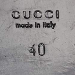 Pre Owned Gucci Black Patent Leather Ankle Strap Flat Sandals Size 40