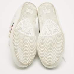 Gucci White Leather Web Ace Low Top Sneakers Size 34