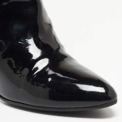 Pre Owned Gucci Black Patent Knee Length Boots Size 41