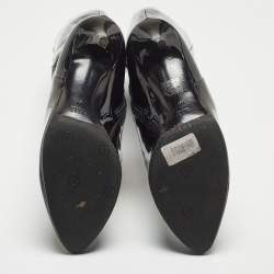 Pre Owned Gucci Black Patent Knee Length Boots Size 41