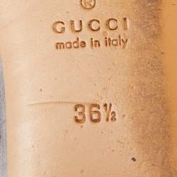 Pre Owned Gucci Black Velvet and Fur Princetown Flat Mules Size 36.5