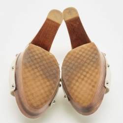 Gucci Cream Leather Horsebit Clogs Size 40