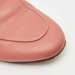 Gucci Pink Leather and Fur Princetown Mules Size 39