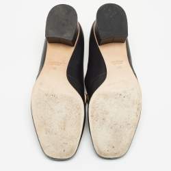 Pre Owned Gucci Black Leather Horsebit Loafer Pumps Size 39 
