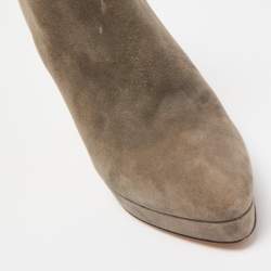 Gucci Grey Suede Platform Ankle Booties Size 36