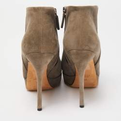 Gucci Grey Suede Platform Ankle Booties Size 36