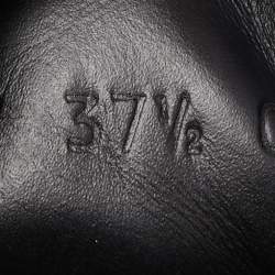 مملوكة مسبقًا Gucci Black Leather and GG Canvas Cap Toe Low Top Sneakers Size 37.5