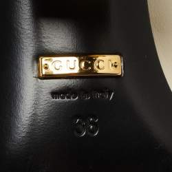 مملوكة مسبقًا Gucci Off White Leather Horsebit Loafer Pumps Size 36