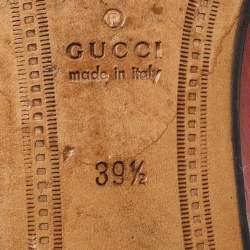 مملوكة مسبقًا Gucci Red Leather Horsebit Jordaan Loafers Size 39.5