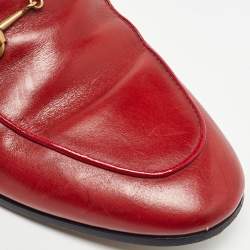 مملوكة مسبقًا Gucci Red Leather Horsebit Jordaan Loafers Size 39.5