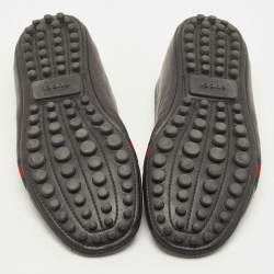 Pre Owned Gucci Black Leather Bayadere Bee Flats Size 35