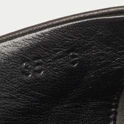 Pre Owned Gucci Black Leather Bayadere Bee Flats Size 35