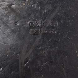 Pre Owned Gucci Light Brown Leather GG Marmont Thong Flats Size 37