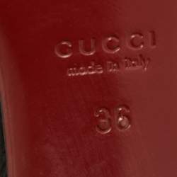 Pre Owned صندل سلايد غوشي هورسبيت جلد أسود محاك مقاس 36