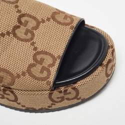 Gucci Beige/Brown GG Canvas Angelina Slingback Sandals Size 40