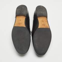 Pre Owned Gucci Black Leather Jordaan Horsebit Slip On Loafers Size 38