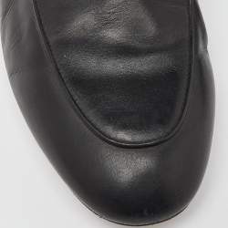 Pre Owned Gucci Black Leather Horsebit Princetown Flat Mules Size 38.5