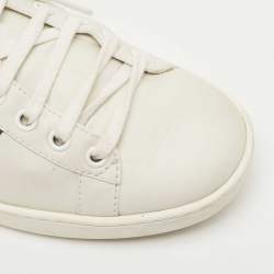 Gucci White Leather Ace Web Low Top Sneakers Size 36