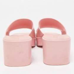 Gucci Light Pink Jelly Logo Slide Sandals Size 39