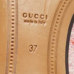 Pre Owned Gucci Pink Tweed Horsebit Jordaan Loafers Size 37